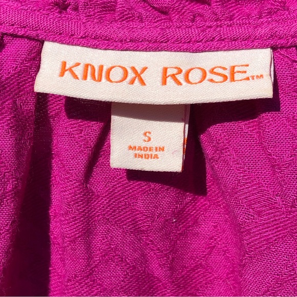 Knox Rose Fuchsia Purpo Puff Sleeve Top S - Picture 2 of 6